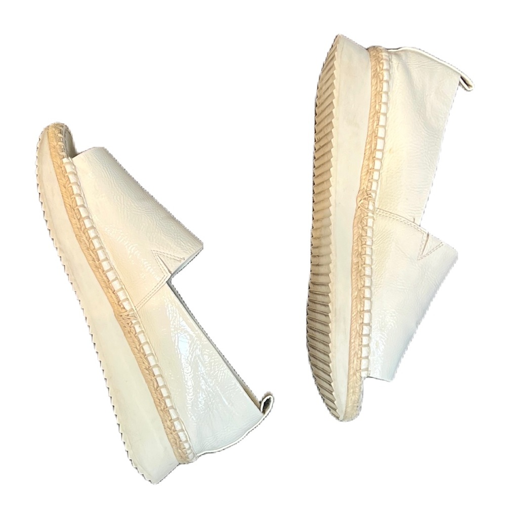 DKNY Orza peep-toe espadrille wedge in white leather Size 10 - Picture 6 of 11